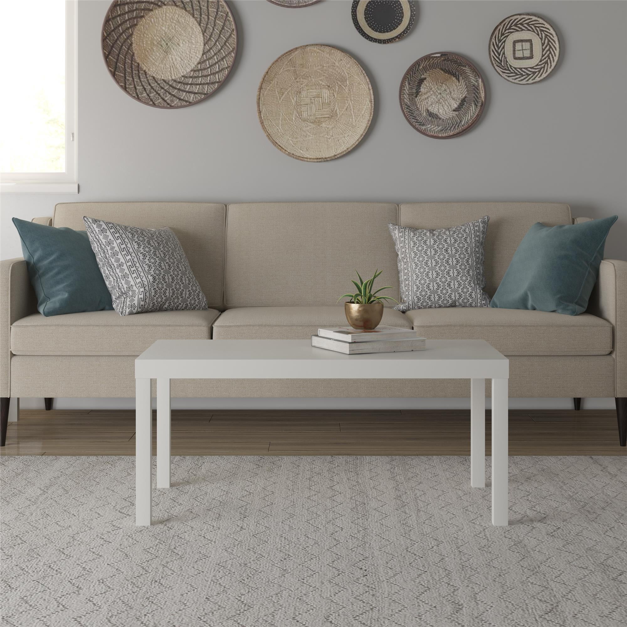 Ameriwood Home Parsons Coffee Table, White